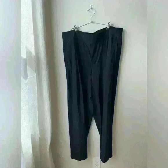 Athleta Brooklyn heights HIGH RISE PLEATED WIDE LEG PANT black womens 22 - Picture 1 of 6